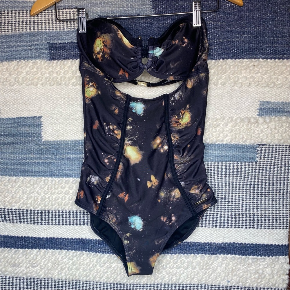 Retro Strapless Galaxy Swimsuit